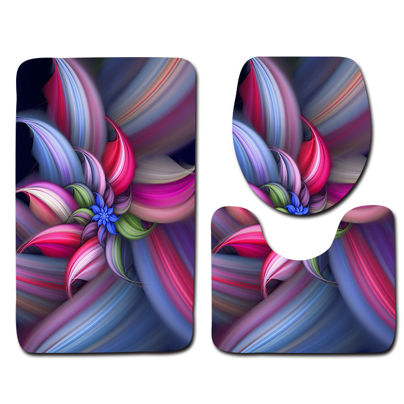 Besplatna dostava od 3 komada Green Leaves Banyo Kupaonski tepih WC U Tip Set prostirki za kupaonicu Neklizajuća podloga Tapis Salle De Bain Alfombra Bano