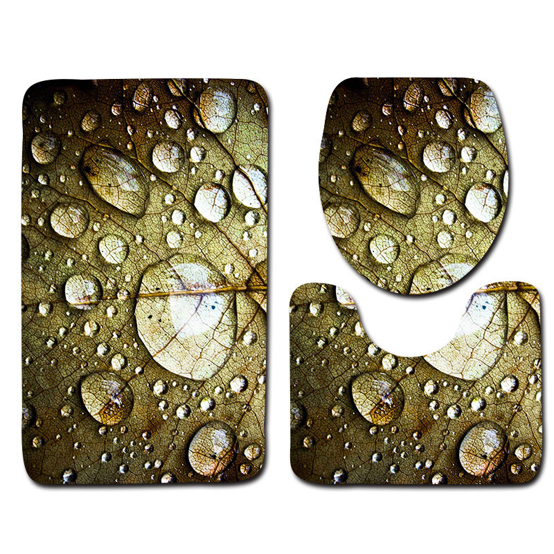 Besplatna dostava od 3 komada Green Leaves Banyo Kupaonski tepih WC U Tip Set prostirki za kupaonicu Neklizajuća podloga Tapis Salle De Bain Alfombra Bano