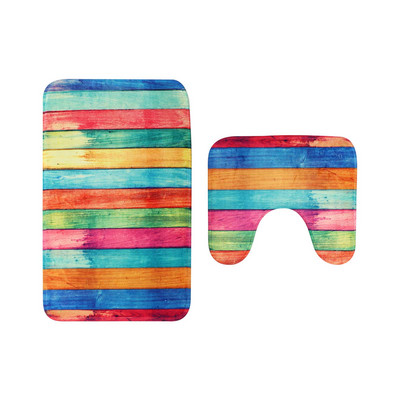 2 kom Prostirka za upijanje vode Protiv klizanja Podna prostirka sa strane WC-a Jastuk u obliku slova U Tuš Soba Ulazni otirač Kućna kupaonska prostirka