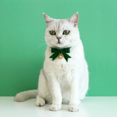 Catifea de culoare solidă, legată de mână Papion Guler pentru animale de companie Guler pentru pisici Guler pentru câini cu clopot Accesorii pentru animale de companie Accesorii pentru pisici Accesorii pentru animale de companie