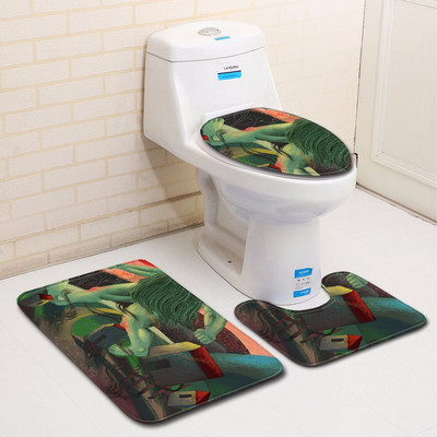 Zeegle set kupaonskih prostirača od 3 komada od mikrovlakana Protuklizna kupaonska prostirka i toaletna prostirka Podne prostirke za kupaonicu