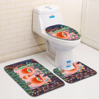 Zeegle set kupaonskih prostirača od 3 komada od mikrovlakana Protuklizna kupaonska prostirka i toaletna prostirka Podne prostirke za kupaonicu