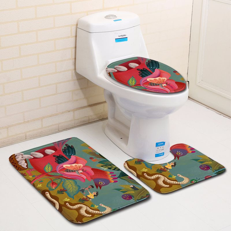 Zeegle set kupaonskih prostirača od 3 komada od mikrovlakana Protuklizna kupaonska prostirka i toaletna prostirka Podne prostirke za kupaonicu
