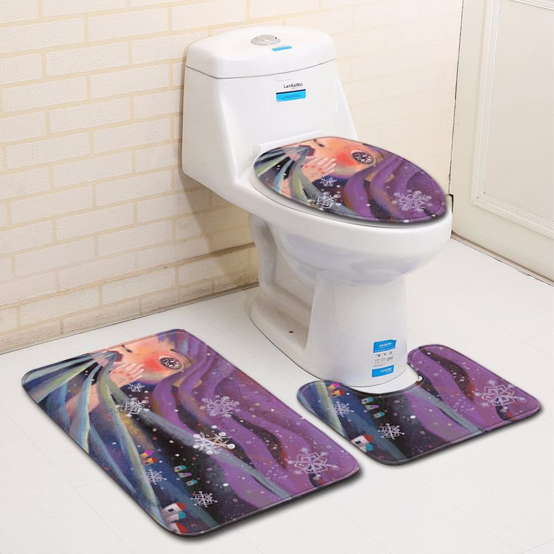 Zeegle set kupaonskih prostirača od 3 komada od mikrovlakana Protuklizna kupaonska prostirka i toaletna prostirka Podne prostirke za kupaonicu