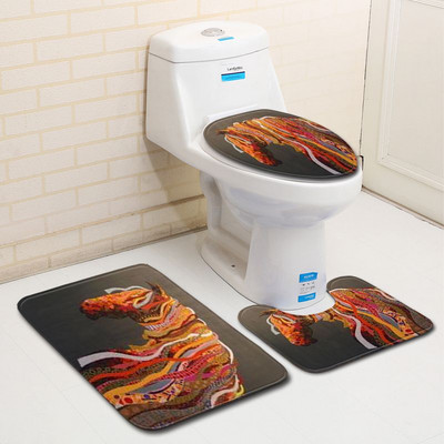 Zeegle apstraktna slika Kupaonski set prostirki za kupaonicu WC prostirke Flanelski protuklizni kupaonski tepisi Kupaonske prostirke Upijajuće prostirke za tuširanje