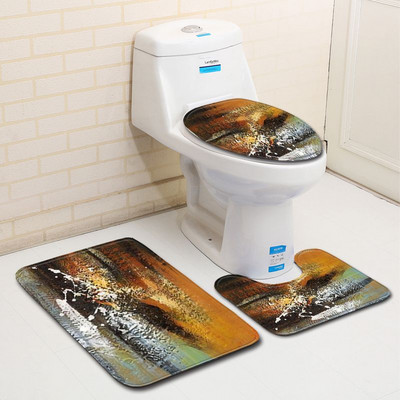 Zeegle apstraktna slika Kupaonski set prostirki za kupaonicu WC prostirke Flanelski protuklizni kupaonski tepisi Kupaonske prostirke Upijajuće prostirke za tuširanje