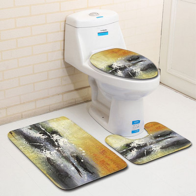 Zeegle apstraktna slika Kupaonski set prostirki za kupaonicu WC prostirke Flanelski protuklizni kupaonski tepisi Kupaonske prostirke Upijajuće prostirke za tuširanje