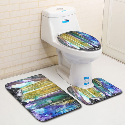 Zeegle apstraktna slika Kupaonski set prostirki za kupaonicu WC prostirke Flanelski protuklizni kupaonski tepisi Kupaonske prostirke Upijajuće prostirke za tuširanje