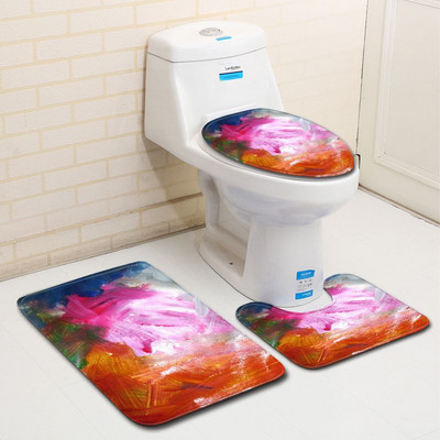 Zeegle apstraktna slika Kupaonski set prostirki za kupaonicu WC prostirke Flanelski protuklizni kupaonski tepisi Kupaonske prostirke Upijajuće prostirke za tuširanje