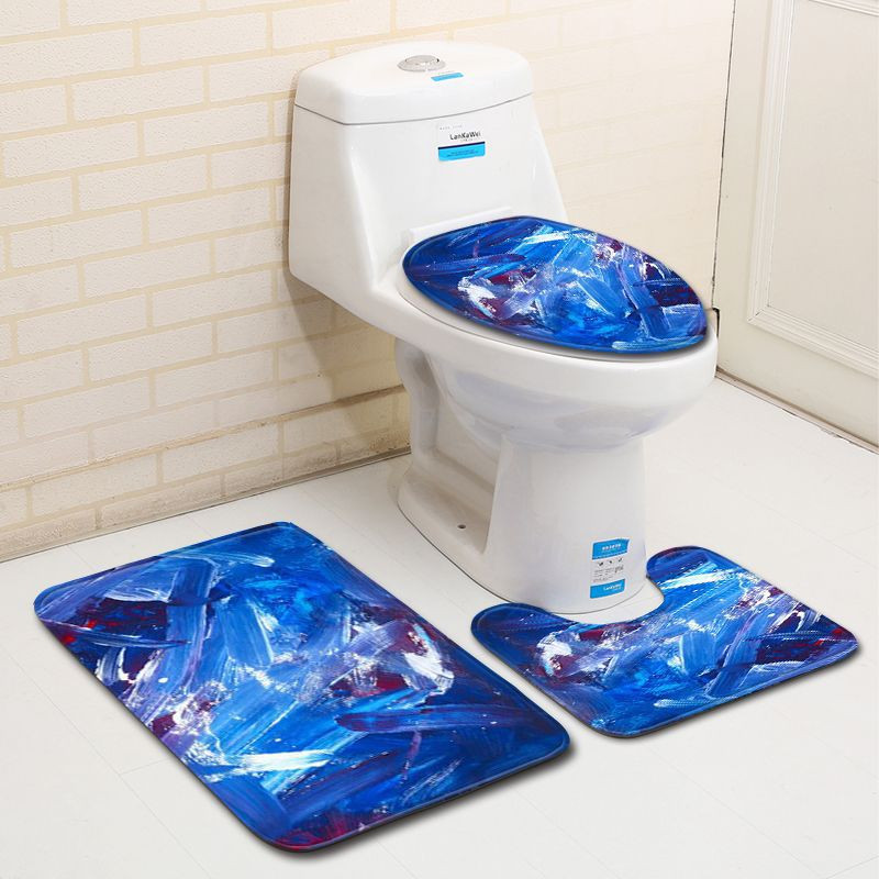 Zeegle apstraktna slika Kupaonski set prostirki za kupaonicu WC prostirke Flanelski protuklizni kupaonski tepisi Kupaonske prostirke Upijajuće prostirke za tuširanje