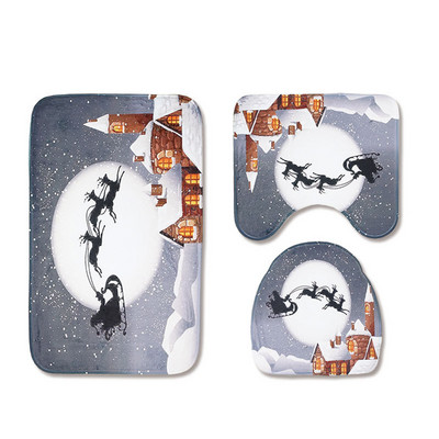 Covoraș de baie de Crăciun Zeegle Covor absorbant de baie Covor de spumă cu memorie pentru toaletă Covor de baie Covor de baie absorbant Covor de baie