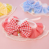 Gulerele pentru animale de companie Gulerele pentru pisici Gulerele din dantelă Decorație cu fundă Accesorii pentru pisici cu imprimeu în carouri Accesorii pentru animale de companie Accesorii pentru animale de companie Accesorii pentru pisoi