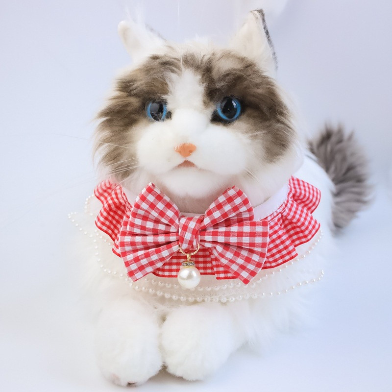 Gulerele pentru animale de companie Gulerele pentru pisici Gulerele din dantelă Decorație cu fundă Accesorii pentru pisici cu imprimeu în carouri Accesorii pentru animale de companie Accesorii pentru animale de companie Accesorii pentru pisoi