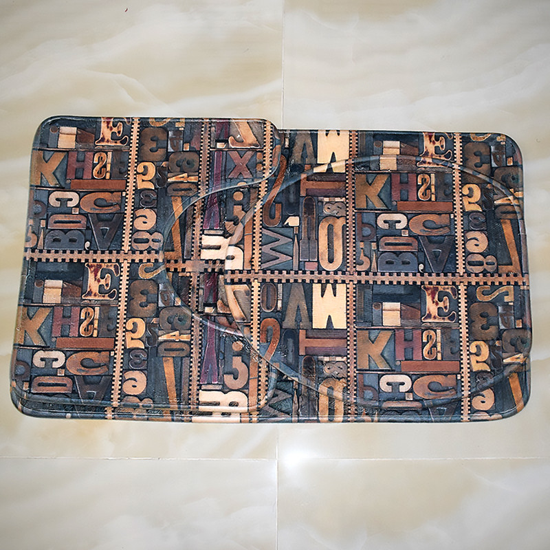 Zeegle Letter Kupaonske prostirke Kupaonske prostirke Neklizajuće prostirke WC prostirke 3 komada Kupaonski tepih Navlaka za WC sjedalo Podloge za tuširanje