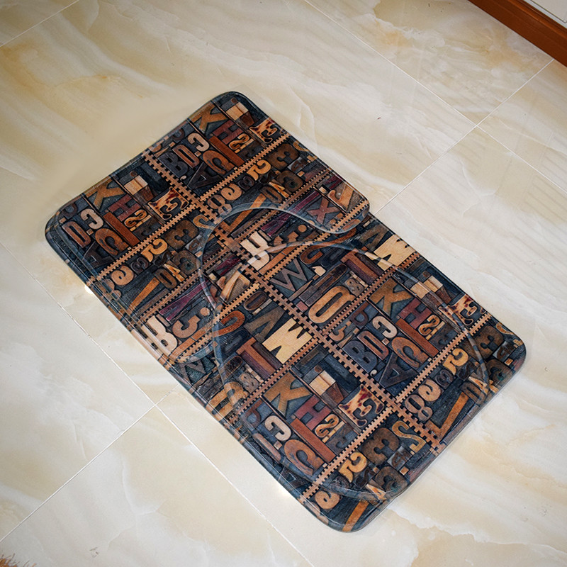 Zeegle Letter Kupaonske prostirke Kupaonske prostirke Neklizajuće prostirke WC prostirke 3 komada Kupaonski tepih Navlaka za WC sjedalo Podloge za tuširanje