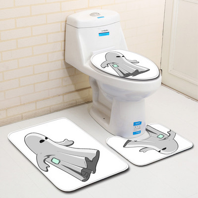 Zeegle prostirke za kupaonicu Kupaonske dekoracije za Noć vještica Kupaonske prostirke od 3 komada Set kupaonskih tepiha Neklizajuća prostirka za WC tuš kabinu Podloga za noge