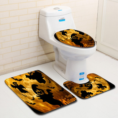 Zeegle prostirke za kupaonicu Kupaonske dekoracije za Noć vještica Kupaonske prostirke od 3 komada Set kupaonskih tepiha Neklizajuća prostirka za WC tuš kabinu Podloga za noge