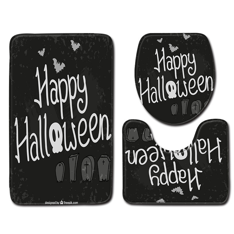 Zeegle prostirke za kupaonicu Kupaonske dekoracije za Noć vještica Kupaonske prostirke od 3 komada Set kupaonskih tepiha Neklizajuća prostirka za WC tuš kabinu Podloga za noge