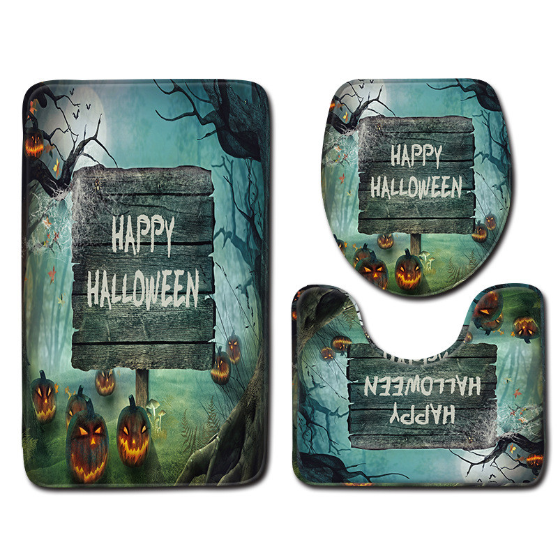 Zeegle prostirke za kupaonicu Kupaonske dekoracije za Noć vještica Kupaonske prostirke od 3 komada Set kupaonskih tepiha Neklizajuća prostirka za WC tuš kabinu Podloga za noge