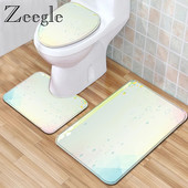 Zeegle tiskani kupaonski set prostirki za kupaonicu Poklopac poklopca za upijanje vode WC Podna prostirka za tuš kabinu Prostirka za kupaonsku dekoraciju
