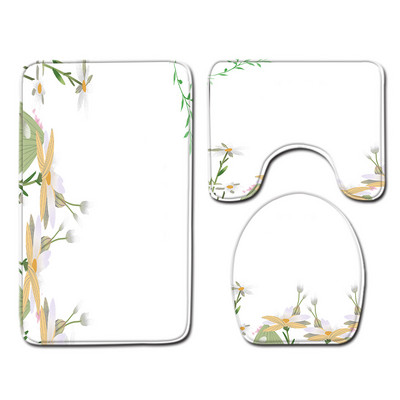 Zeegle tiskani kupaonski set prostirki za kupaonicu Poklopac poklopca za upijanje vode WC Podna prostirka za tuš kabinu Prostirka za kupaonsku dekoraciju