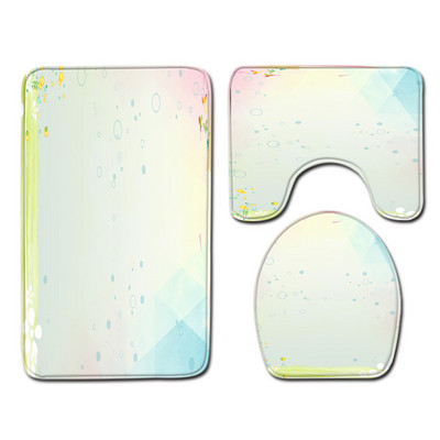 Zeegle tiskani kupaonski set prostirki za kupaonicu Poklopac poklopca za upijanje vode WC Podna prostirka za tuš kabinu Prostirka za kupaonsku dekoraciju