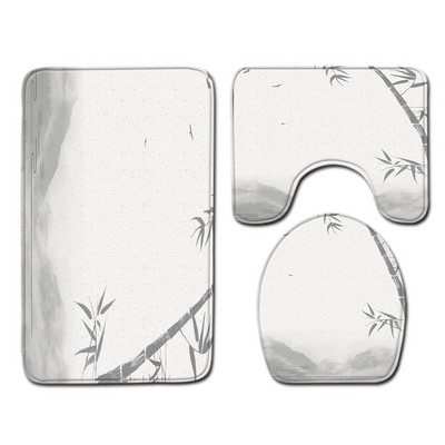 Zeegle tiskani kupaonski set prostirki za kupaonicu Poklopac poklopca za upijanje vode WC Podna prostirka za tuš kabinu Prostirka za kupaonsku dekoraciju