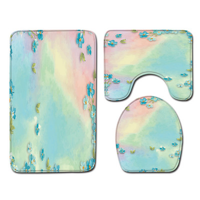 Zeegle tiskani kupaonski set prostirki za kupaonicu Poklopac poklopca za upijanje vode WC Podna prostirka za tuš kabinu Prostirka za kupaonsku dekoraciju