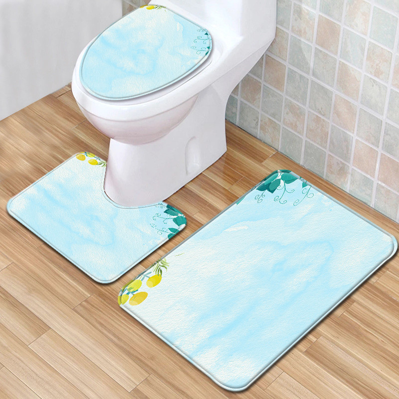 Zeegle tiskani kupaonski set prostirki za kupaonicu Poklopac poklopca za upijanje vode WC Podna prostirka za tuš kabinu Prostirka za kupaonsku dekoraciju
