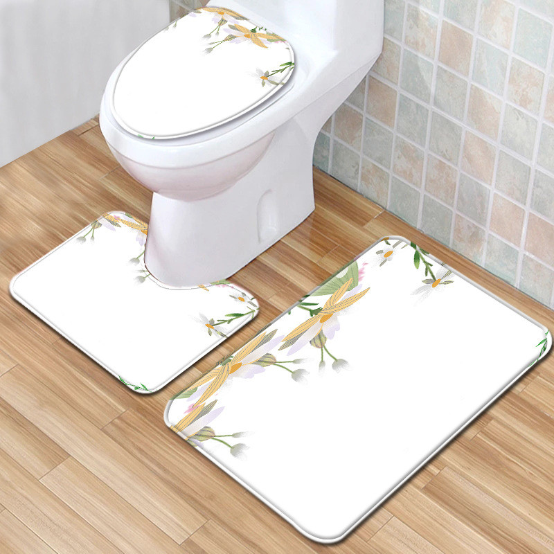 Zeegle tiskani kupaonski set prostirki za kupaonicu Poklopac poklopca za upijanje vode WC Podna prostirka za tuš kabinu Prostirka za kupaonsku dekoraciju