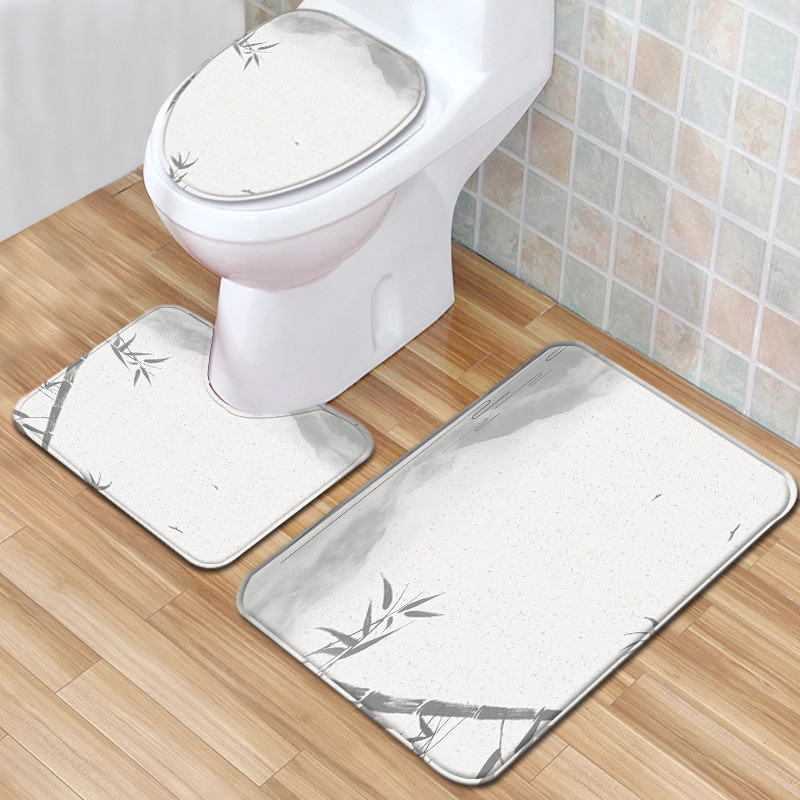 Zeegle tiskani kupaonski set prostirki za kupaonicu Poklopac poklopca za upijanje vode WC Podna prostirka za tuš kabinu Prostirka za kupaonsku dekoraciju