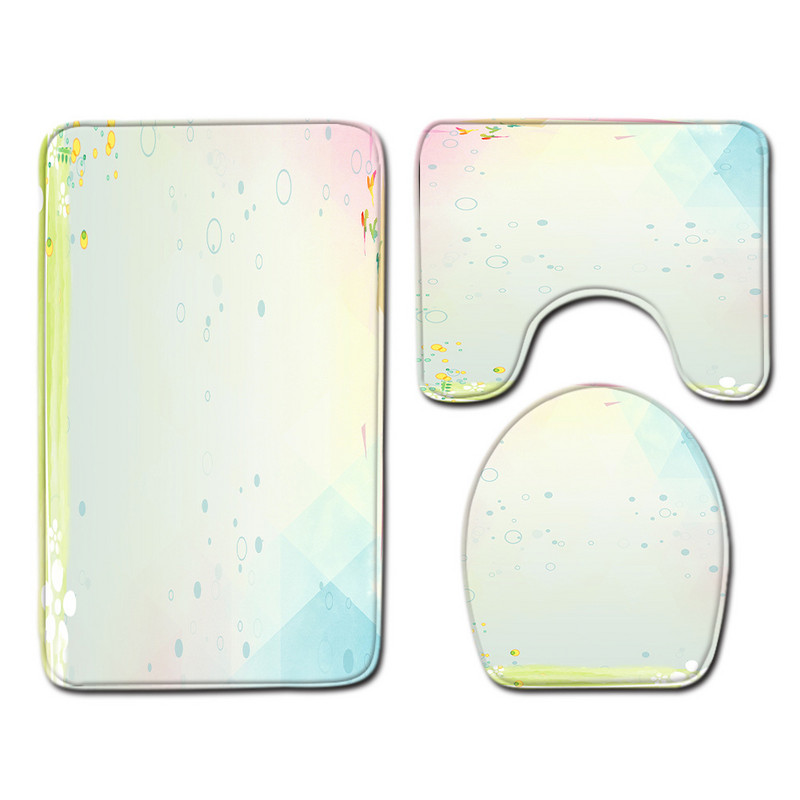 Zeegle tiskani kupaonski set prostirki za kupaonicu Poklopac poklopca za upijanje vode WC Podna prostirka za tuš kabinu Prostirka za kupaonsku dekoraciju