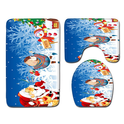 Sretan Božić Kupaonska prostirka Neklizajući kupaonski tepih Navlaka za WC školjku Periva prostirka za kupaonicu Upijajuća prostirka za noge