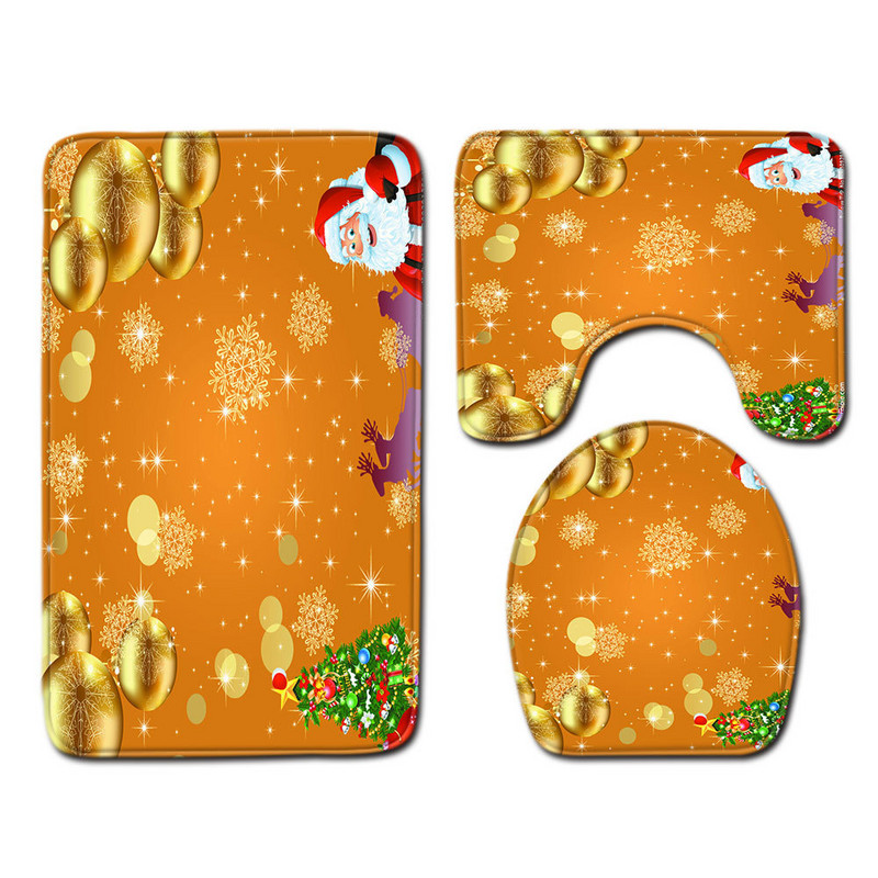 Sretan Božić Kupaonska prostirka Neklizajući kupaonski tepih Navlaka za WC školjku Periva prostirka za kupaonicu Upijajuća prostirka za noge