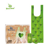 Biorazgradive vrećice za izmet s drškom 30 rola 450 vrećica u rolama Biobaza s mirisom sakure Vreće za mačji otpad Ekološki prihvatljive vrećice za izmet