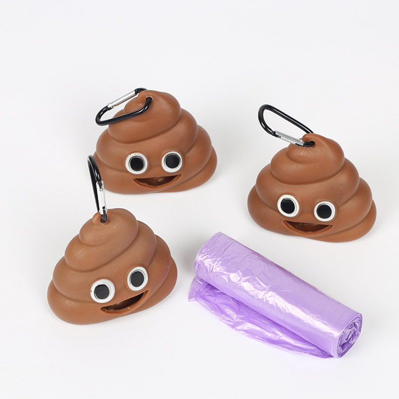 Nešiojamų naminių gyvūnėlių šiukšlių maišų dozatorius Juokingos formos, skirtos katėms, šunims išeiti Minkštos silikoninės gyvūnų išmatos išmatų formos laikymo dėžutės