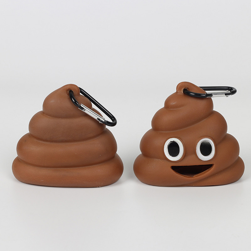 Nešiojamų naminių gyvūnėlių šiukšlių maišų dozatorius Juokingos formos, skirtos katėms, šunims išeiti Minkštos silikoninės gyvūnų išmatos išmatų formos laikymo dėžutės