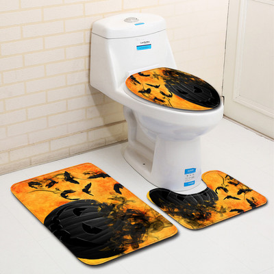 Zeegle Halloween Decor Kupaonske prostirke Kupaonske prostirke Neklizajuća prostirka za WC 3kom Komplet kupaonskih tepiha Navlaka za WC sjedalo Podloge za tuširanje