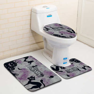 Zeegle Halloween Decor Kupaonske prostirke Kupaonske prostirke Neklizajuća prostirka za WC 3kom Komplet kupaonskih tepiha Navlaka za WC sjedalo Podloge za tuširanje