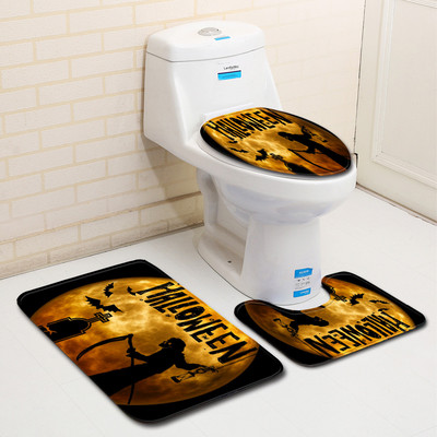 Zeegle Halloween Decor Kupaonske prostirke Kupaonske prostirke Neklizajuća prostirka za WC 3kom Komplet kupaonskih tepiha Navlaka za WC sjedalo Podloge za tuširanje
