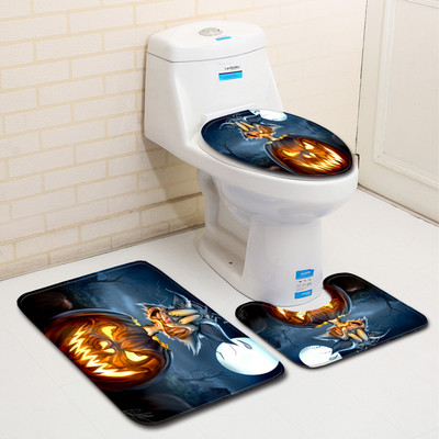 Zeegle Halloween Decor Kupaonske prostirke Kupaonske prostirke Neklizajuća prostirka za WC 3kom Komplet kupaonskih tepiha Navlaka za WC sjedalo Podloge za tuširanje