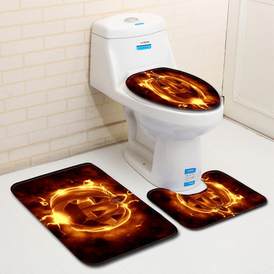 Zeegle Halloween Decor Kupaonske prostirke Kupaonske prostirke Neklizajuća prostirka za WC 3kom Komplet kupaonskih tepiha Navlaka za WC sjedalo Podloge za tuširanje