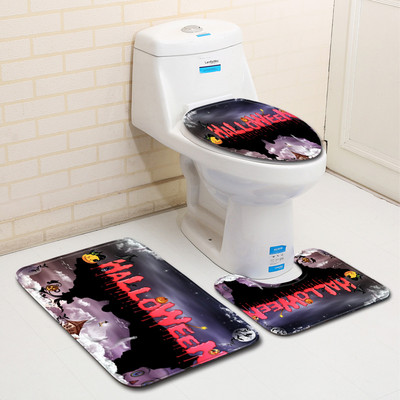 Zeegle Halloween Decor Kupaonske prostirke Kupaonske prostirke Neklizajuća prostirka za WC 3kom Komplet kupaonskih tepiha Navlaka za WC sjedalo Podloge za tuširanje