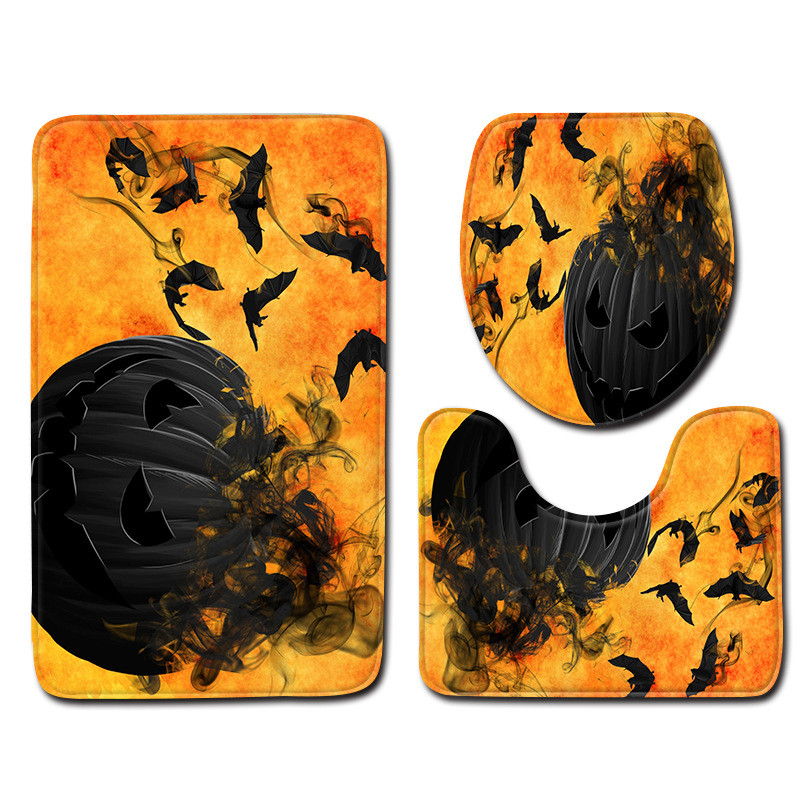 Zeegle Halloween Decor Kupaonske prostirke Kupaonske prostirke Neklizajuća prostirka za WC 3kom Komplet kupaonskih tepiha Navlaka za WC sjedalo Podloge za tuširanje