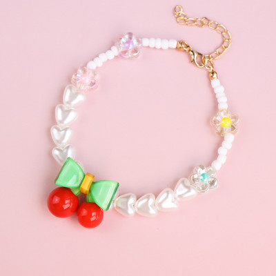 Mājdzīvnieku kaklasiksnas Kaķēnu kaklarotas Suņu pērļu kaklarotas Rotaslietas Sirds Ziedi Ķiršu rotājumi Jauki mājdzīvnieku piederumi Mājdzīvnieku aksesuāri