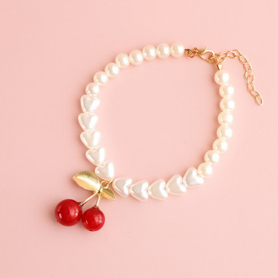 Mājdzīvnieku kaklasiksnas Kaķēnu kaklarotas Suņu pērļu kaklarotas Rotaslietas Sirds Ziedi Ķiršu rotājumi Jauki mājdzīvnieku piederumi Mājdzīvnieku aksesuāri