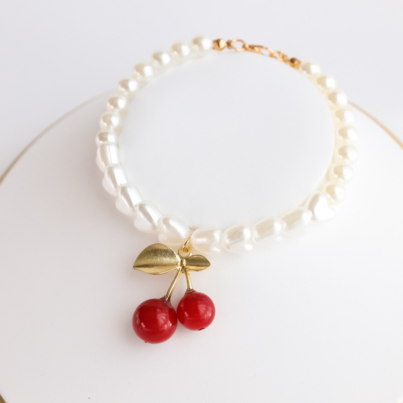 Mājdzīvnieku kaklasiksnas Kaķēnu kaklarotas Suņu pērļu kaklarotas Rotaslietas Sirds Ziedi Ķiršu rotājumi Jauki mājdzīvnieku piederumi Mājdzīvnieku aksesuāri