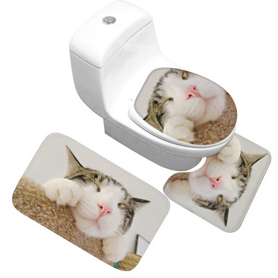 Zeegle Pet Pisică Covoare de baie Covoraș de duș Covoare de flanel anti-alunecare Covoare imprimate 3D Covoare de baie și set de covorașe