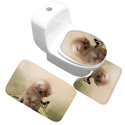 Zeegle Pet Pisică Covoare de baie Covoraș de duș Covoare de flanel anti-alunecare Covoare imprimate 3D Covoare de baie și set de covorașe