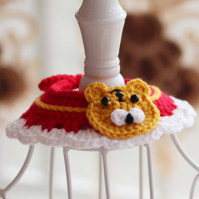 Destul de croșetat Animal Pisică Accesorii Pisici Papioni Tricotat Pisicuță Colier Câine Pălărie Roz Iepuraș Gât Decor Yorkie Ragdoll